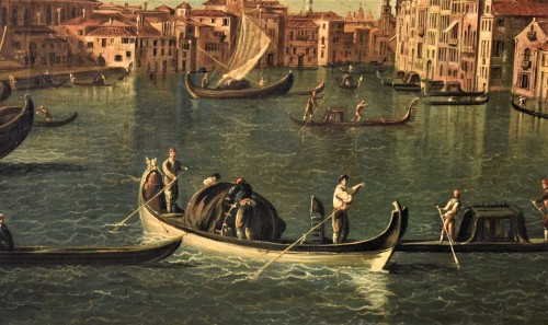 Venise, entré dans le Grand Canal de la "Chiesa della Salute" du XVIIIe - Louis XV